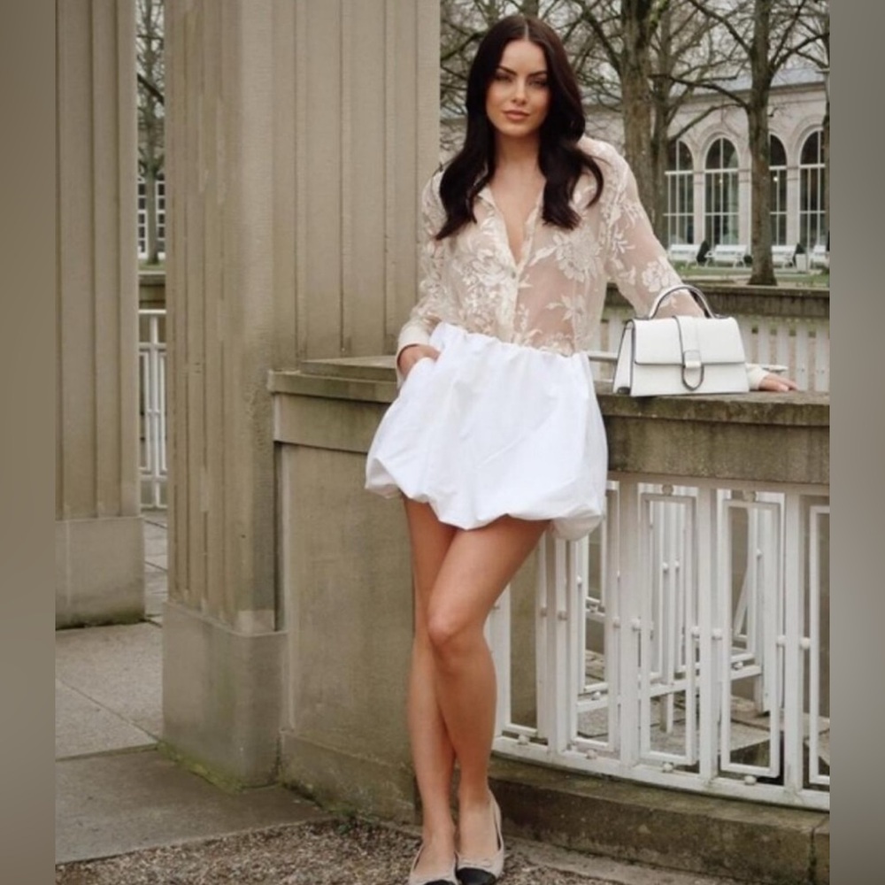 Zara mixed velvet semi sheer shirt size Large